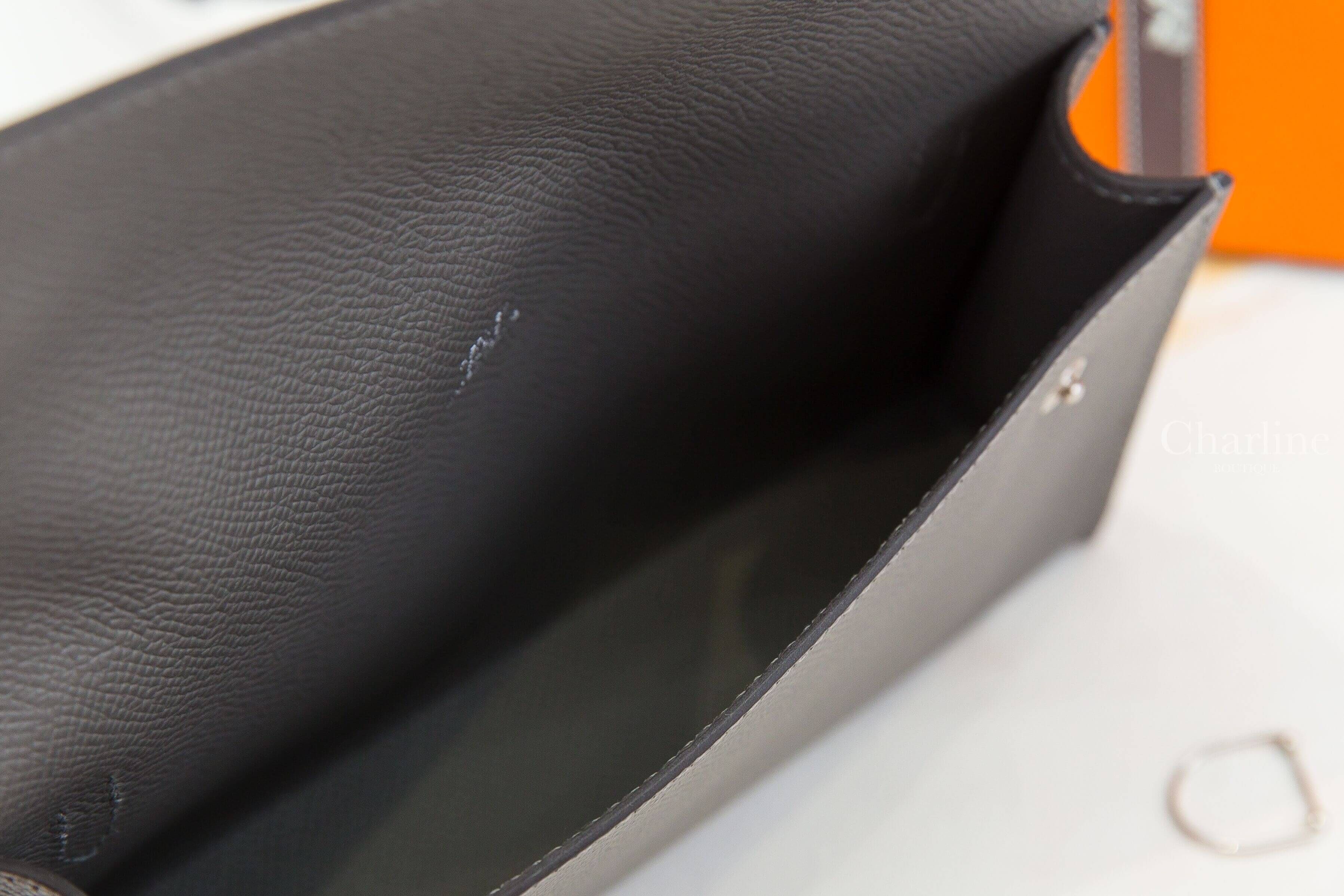 Hermès Hermèsnap Wallet 0L Gris Meyer Epsom 積雨雲灰銀釦肩背包-Charline Boutique 精品代購