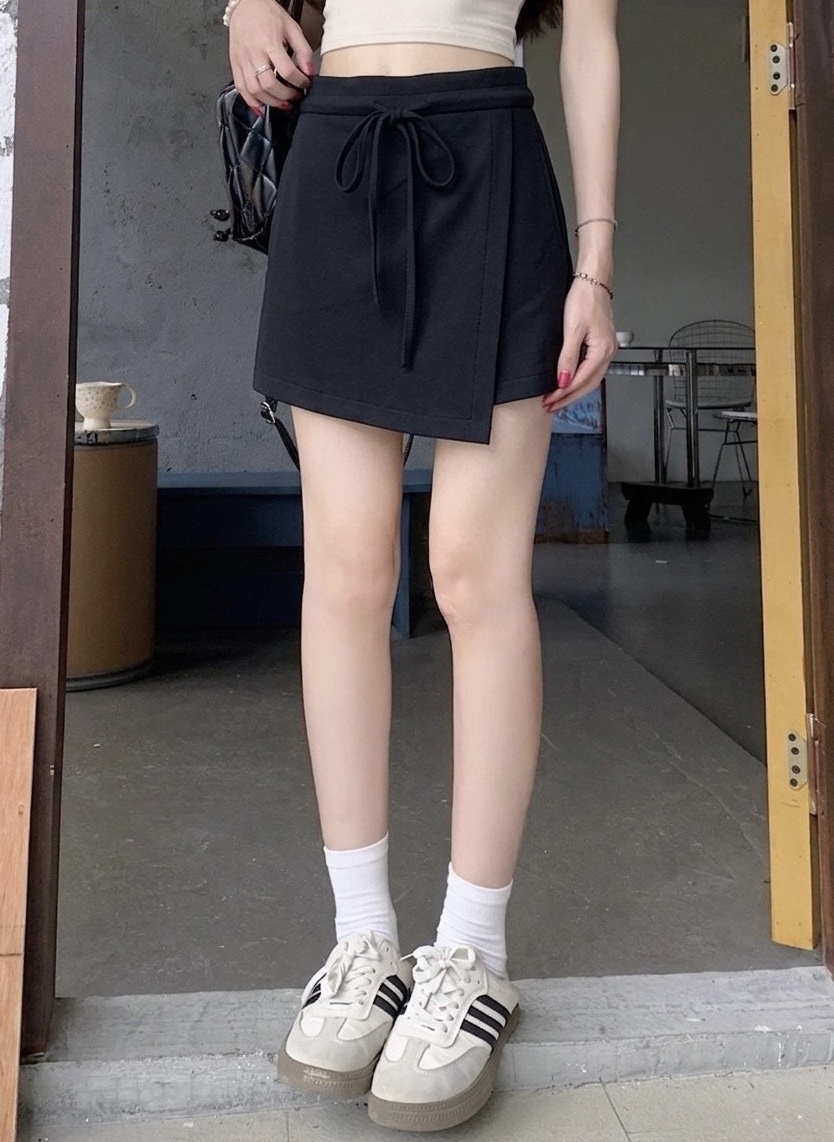 一片式綁繩空氣棉褲裙