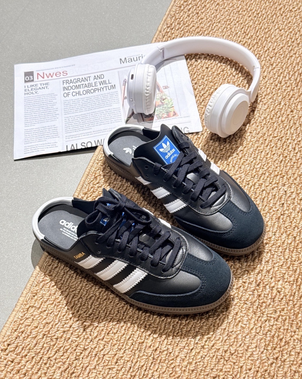 女鞋 ADIDAS SAMBA OG MULE W 黑色 焦糖底 德訓鞋 半拖 休閒鞋 懶人拖鞋 穆勒鞋【LB3815】