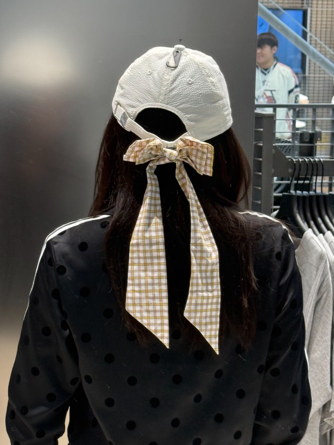 ADIDAS 三葉草 可拆卸 格紋蝴蝶結 棒球帽 2色