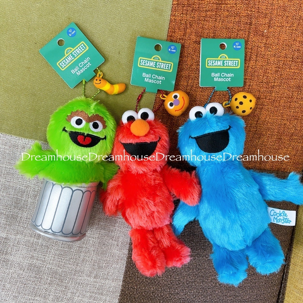 日本限定 SESAME STREET 芝麻街 Elmo 餅乾怪獸 奧斯卡 oscar 娃娃吊飾 玩偶 鑰匙圈