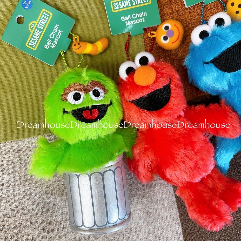 日本限定 SESAME STREET 芝麻街 Elmo 餅乾怪獸 奧斯卡 oscar 娃娃吊飾 玩偶 鑰匙圈