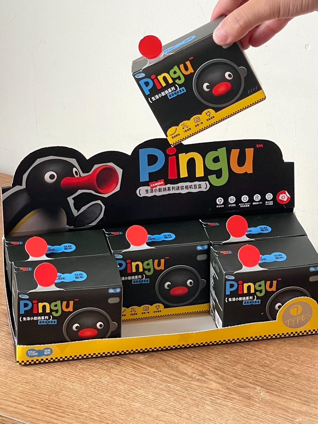 正版授權 PINGU 復古 迷你相機 鑰匙圈 盲盒