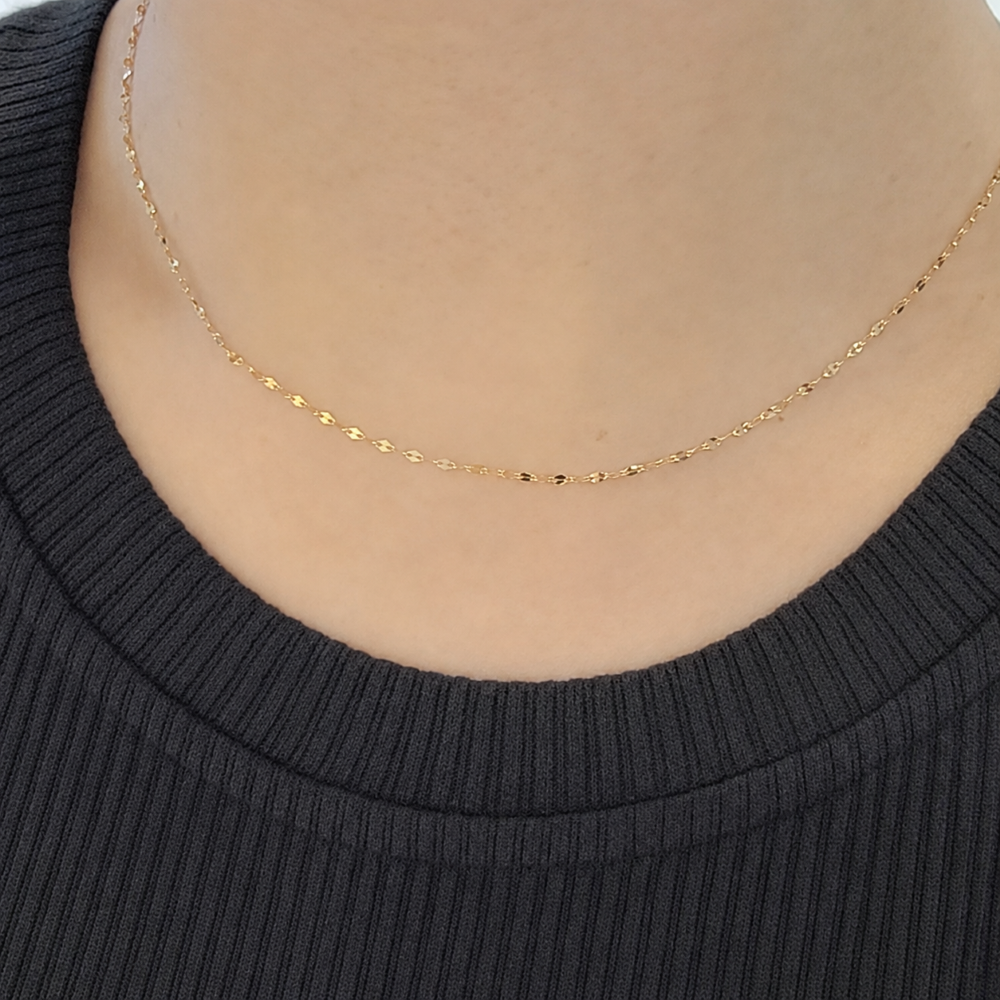 【me.luxe】K10可調節麥穗鍊-45cm