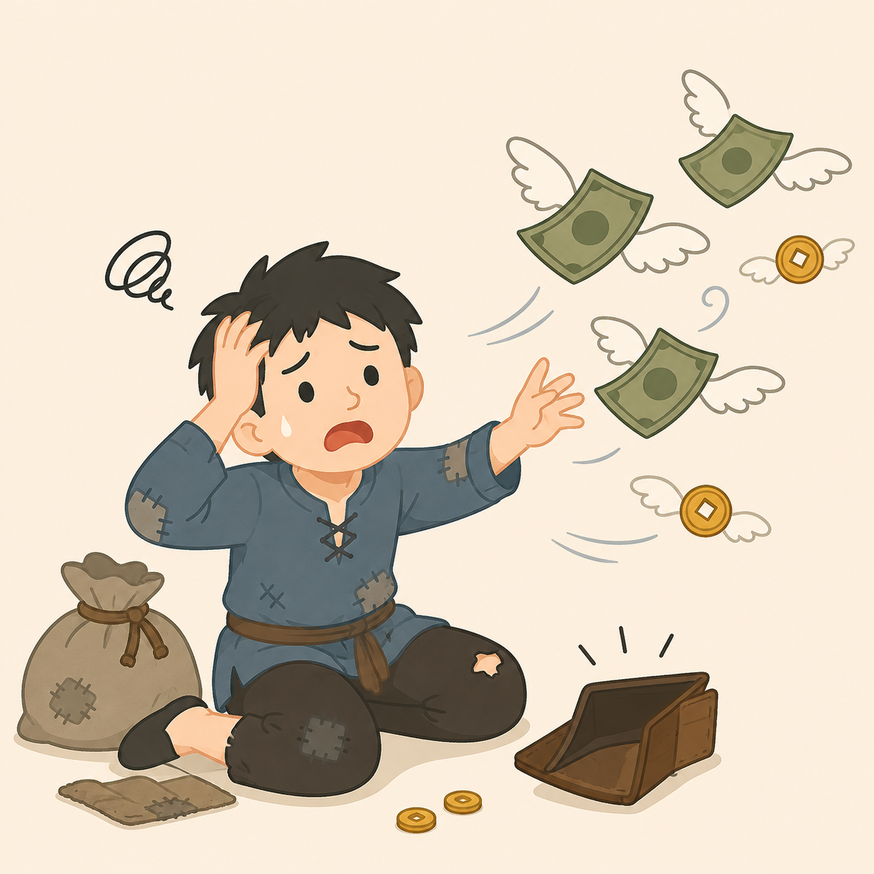 財庫不足示意