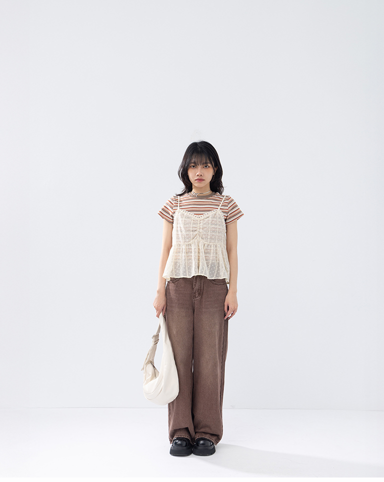 Polka dot lace jacquard mesh cover-up vest, available in three colors【01099518】in stock+pre-order