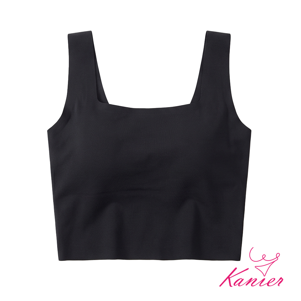 【Kanier卡妮兒】零感雪肌．極致無痕帶胸墊短背心【 903 經典黑 - M / L / XL(LL) 】