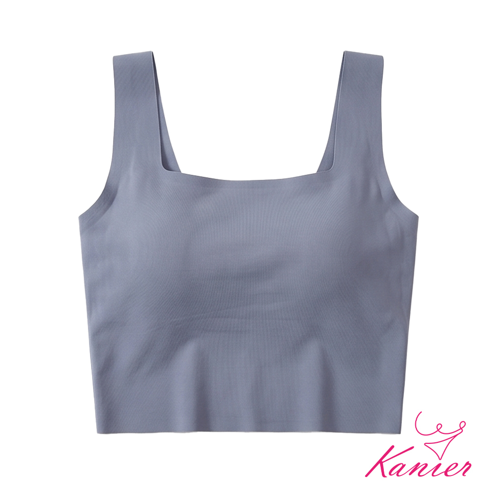 【Kanier卡妮兒】零感雪肌．極致無痕帶胸墊短背心【 903 炭焙灰 - M / L / XL(LL) 】