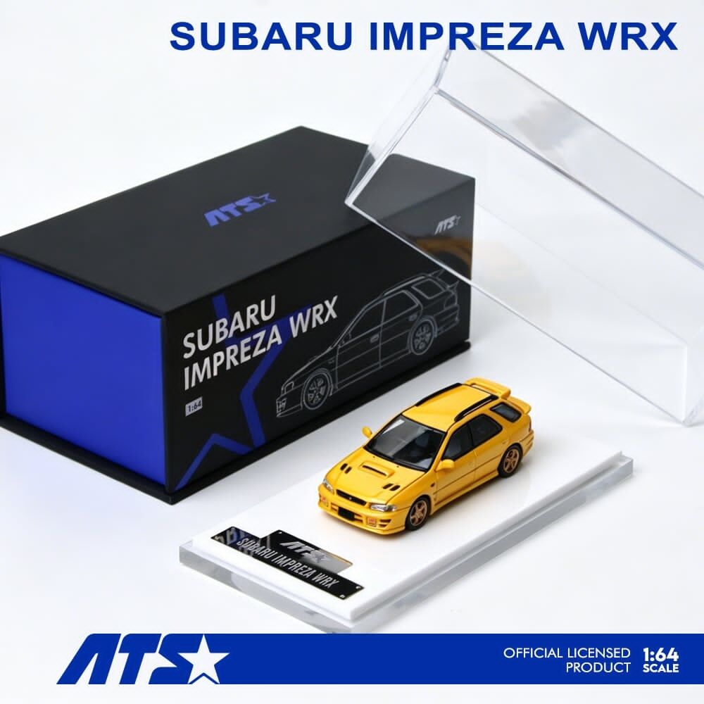 預訂:1/64 ATS Models Subaru Impreza WRX Wagon Pearl Yellow (ATS881508 )