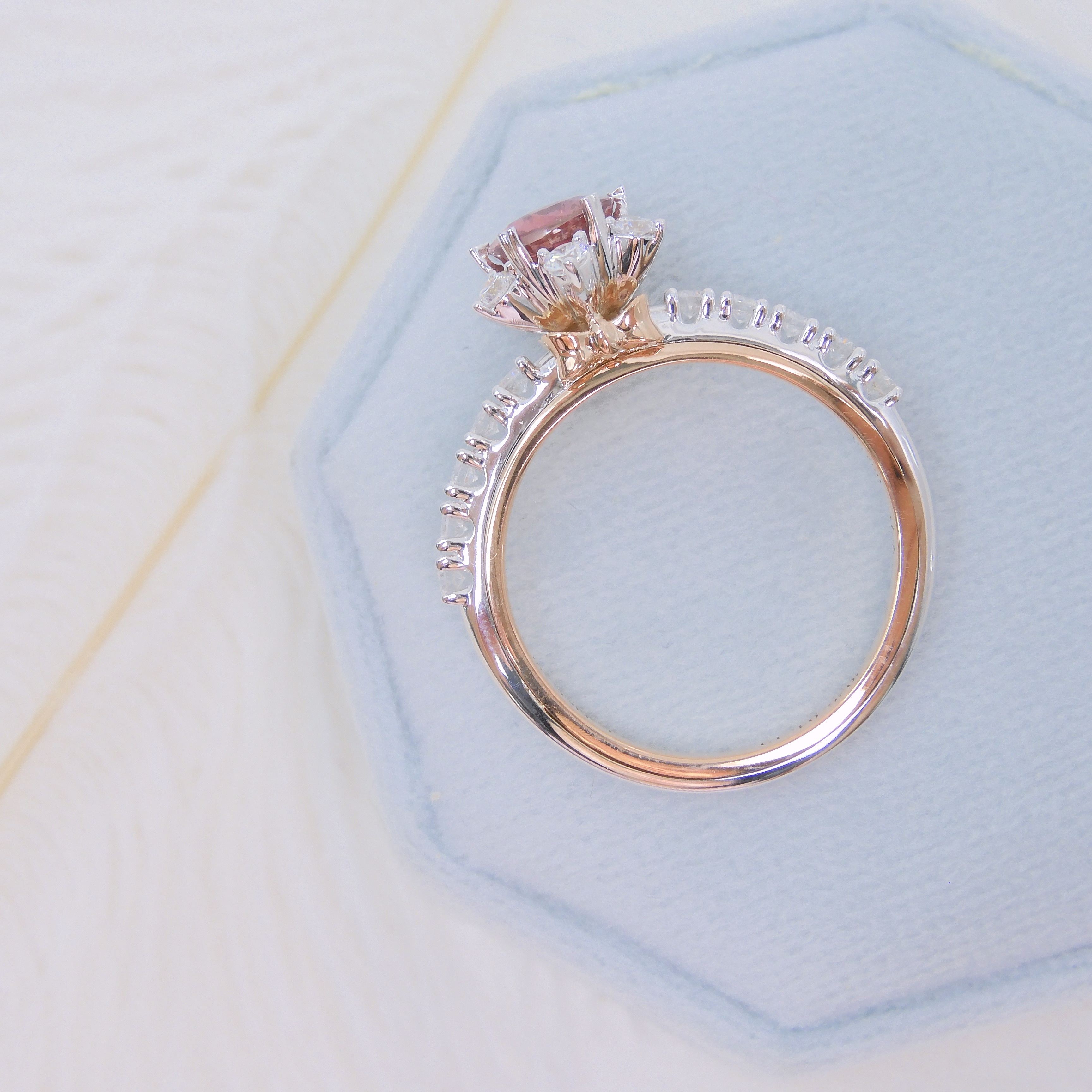 訂製 18K金 1.33ct 帕帕拉恰戒指 (配證書)