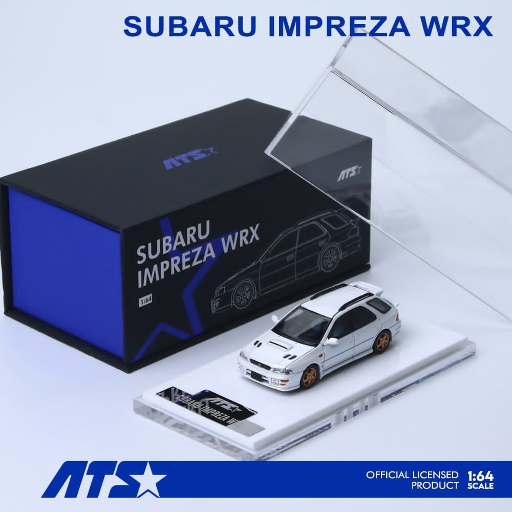 預訂:1/64 ATS Models Subaru Impreza WRX Wagon Pearl White (ATS881507 )