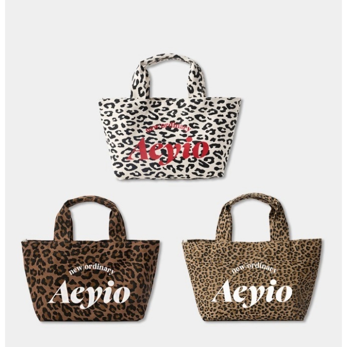 KOR-CCG0609-607 [aeyio] Mini Tote Bag Leopard _미니토트백_ATO4001 (A7 Big Leopard/B7 Ivory/C7 Leopard)