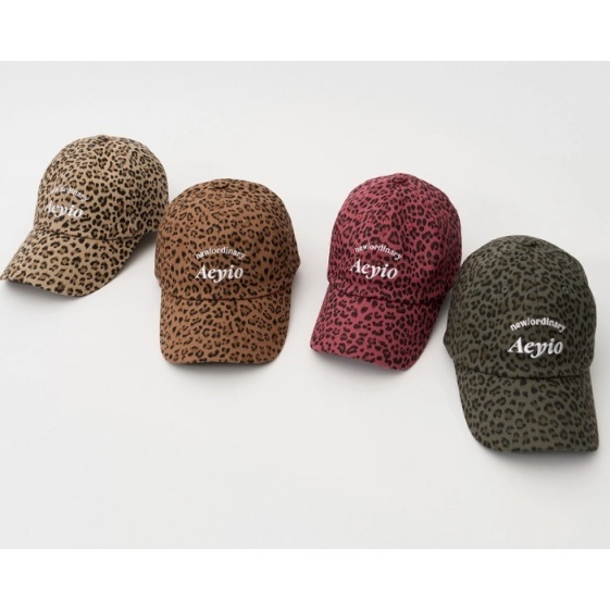 KOR-CCG0609-604 [BASIC] new/ordinary Leopard Logo ball cap_에이와이오 뉴 로고 레오파드 모자_ACA3800 (A4 Beige/B4 Brown/C4 Khaki)