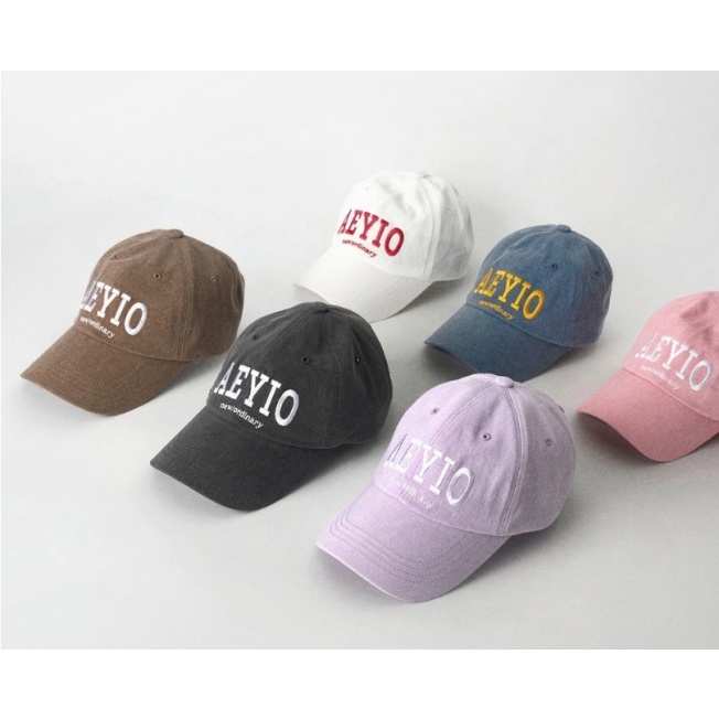 KOR-CCG0609-605 [aeyio]Logo washed city ballcap_로고 워시드 시티 모자_ACA4000 (A5 Brown/B5 Charcoal/C5 IndigoBlue/F5 lavender/G5 Pink/H5 White)