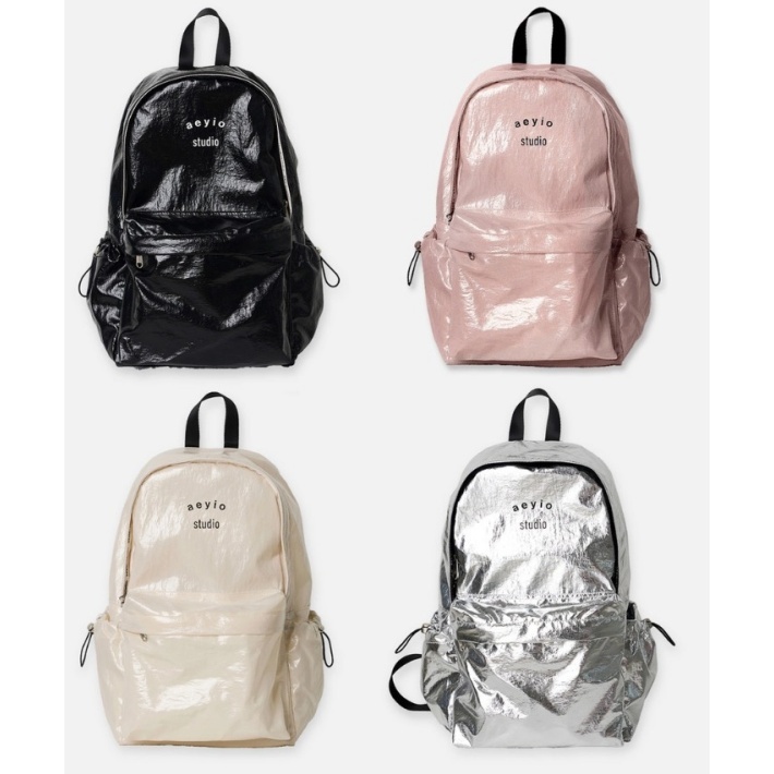 KOR-CCG0609-609 [aeyio] LOGO GLOSSY BAGPACK 13_로고 글로시 백팩_ABA2000 (A9 Black/B9 Ivory/C9 Pink Glossy/F9 SIlver)