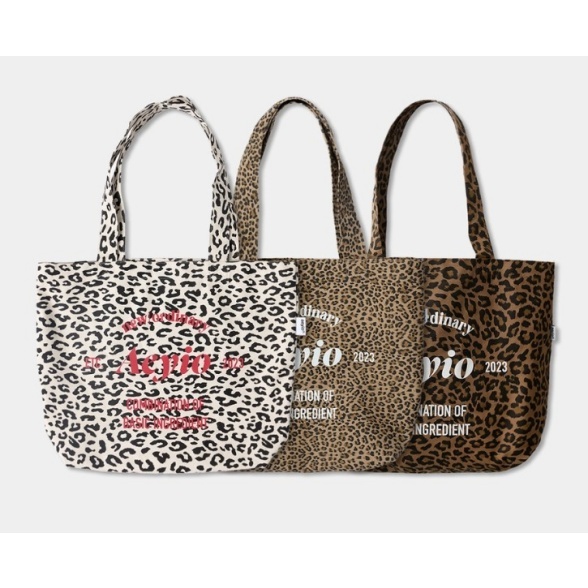 KOR-CCG0609-606 [aeyio] Cotton Shoulder Bag Leopard_ 코튼숄더백_ASH3001 (A6 Big Leopard/B6 Ivory/C6 Leopard)