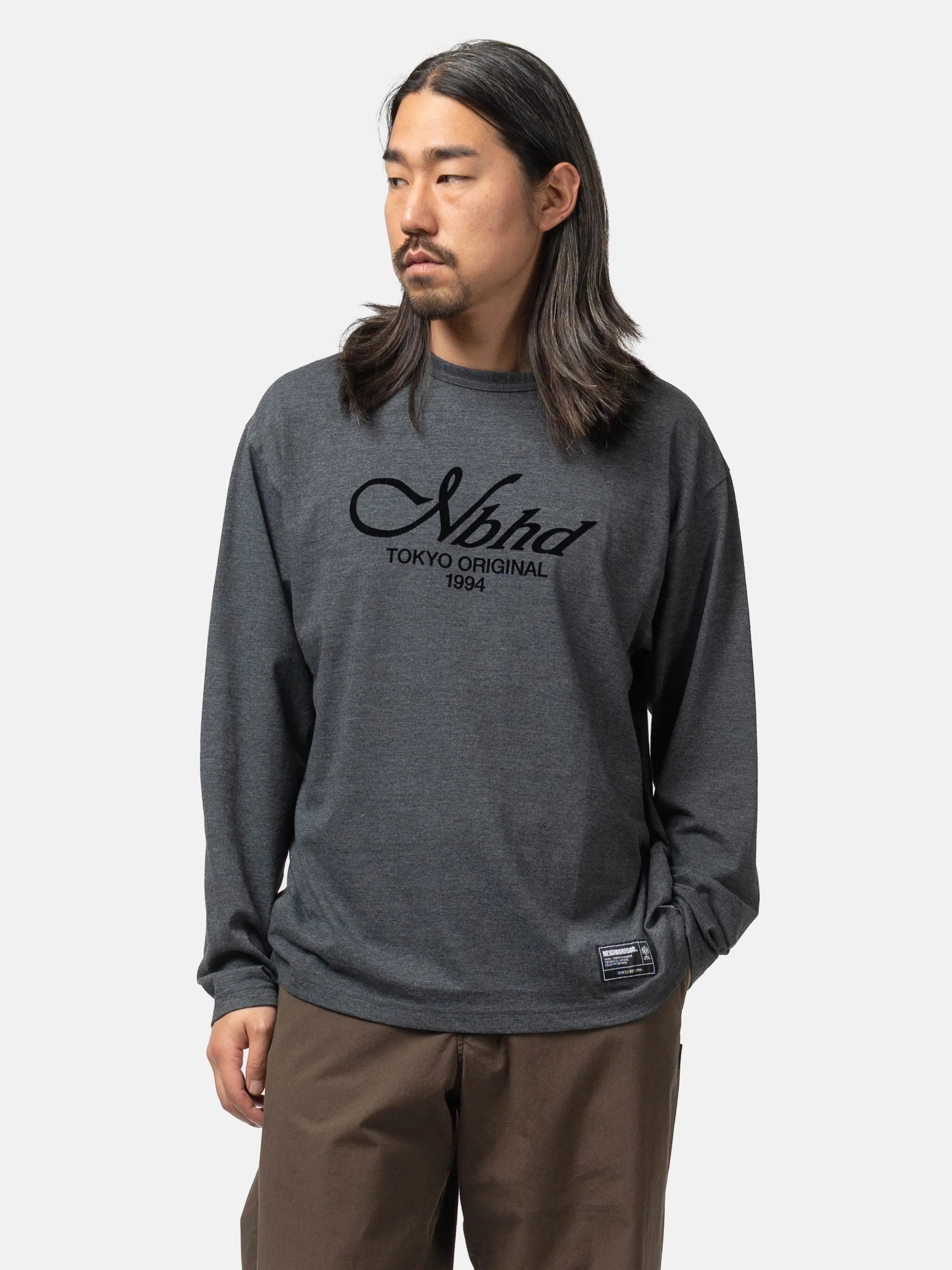 【逢甲 FUZZY】NEIGHBORHOOD NBHD HEATHER FABRIC TEE LS 長T 黑色