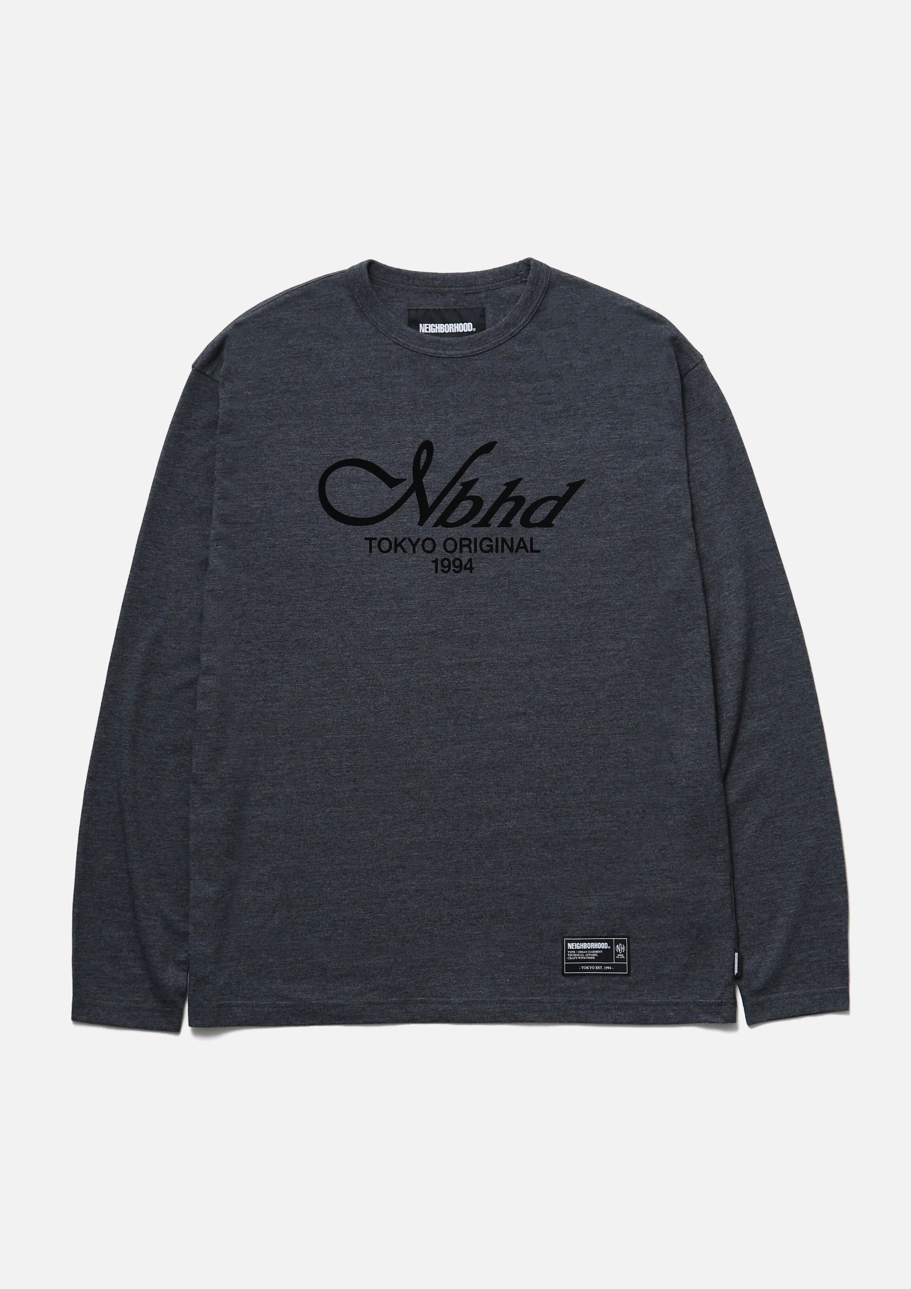 【逢甲 FUZZY】NEIGHBORHOOD NBHD HEATHER FABRIC TEE LS 長T 黑色