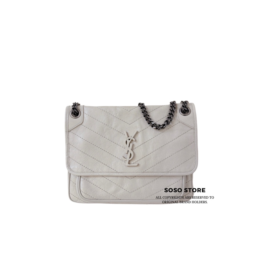 Saint Laurent Niki Chain Bag - White / SHW