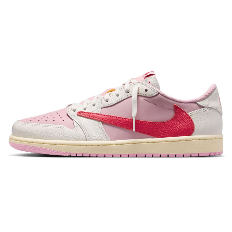 （連線代購商品）NIKE AIR JORDAN 1 X TRAVIS SCOTT 'Sail Tropical Pink' 粉紅 倒鉤 休閒鞋【IQ7604-101】AJ1TS 241231