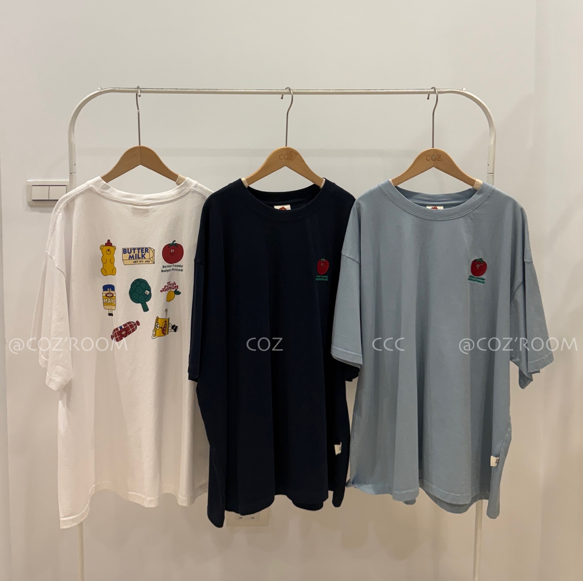 (現貨)(男友共穿)可愛刺繡番茄大大件Tee 重磅棉 (3色) _96391