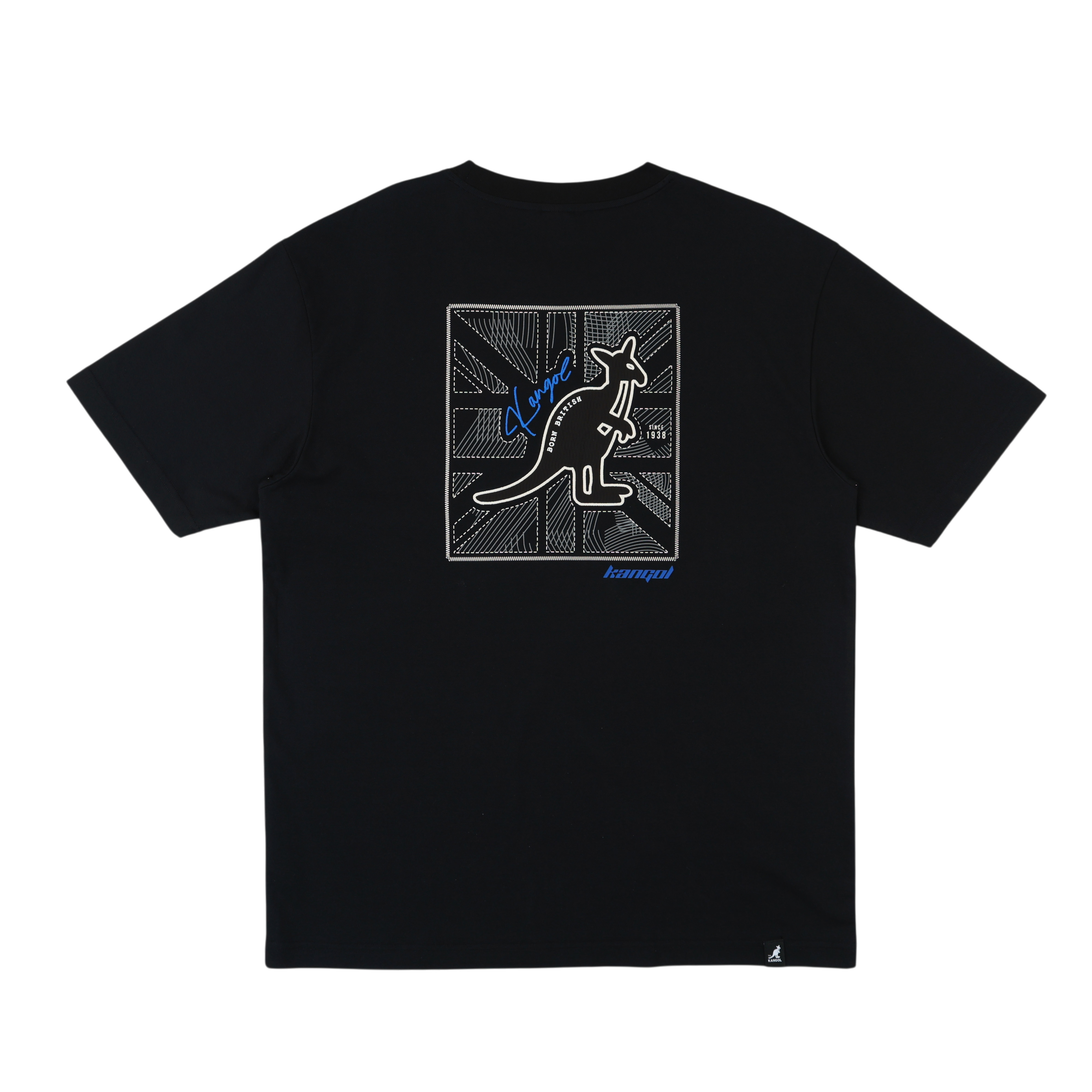 KANGOL 短T 黑色 落肩 袋鼠 繡花T 短袖 上衣 中性 6625102320
