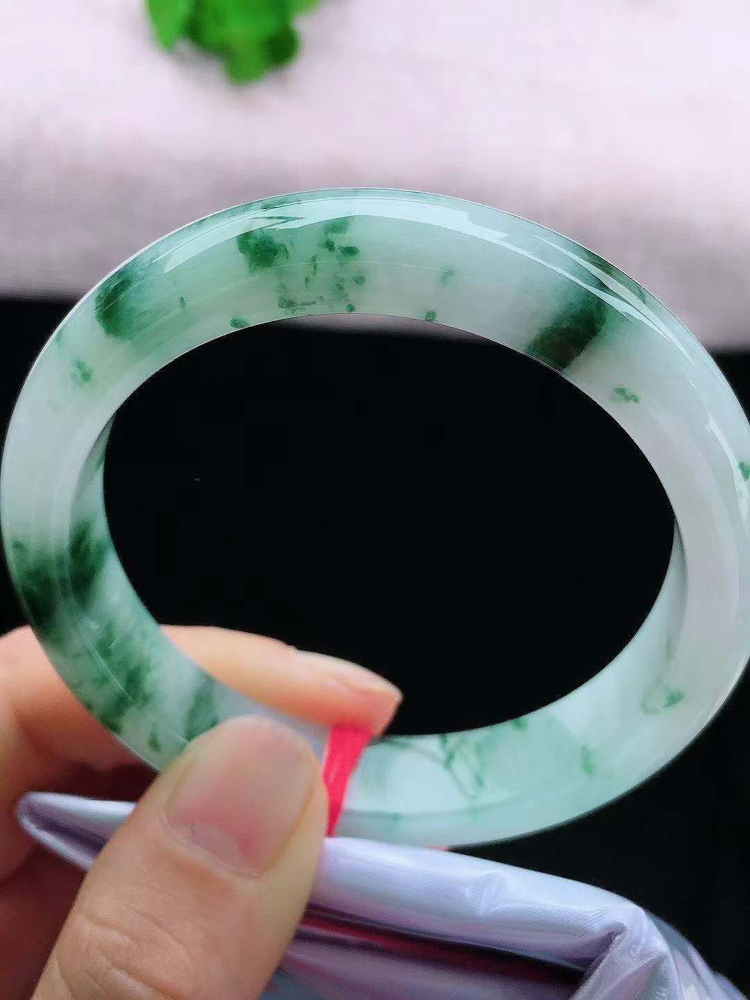 5195839 58.2mm冰飄花正圈翡翠手鐲 (58-60)