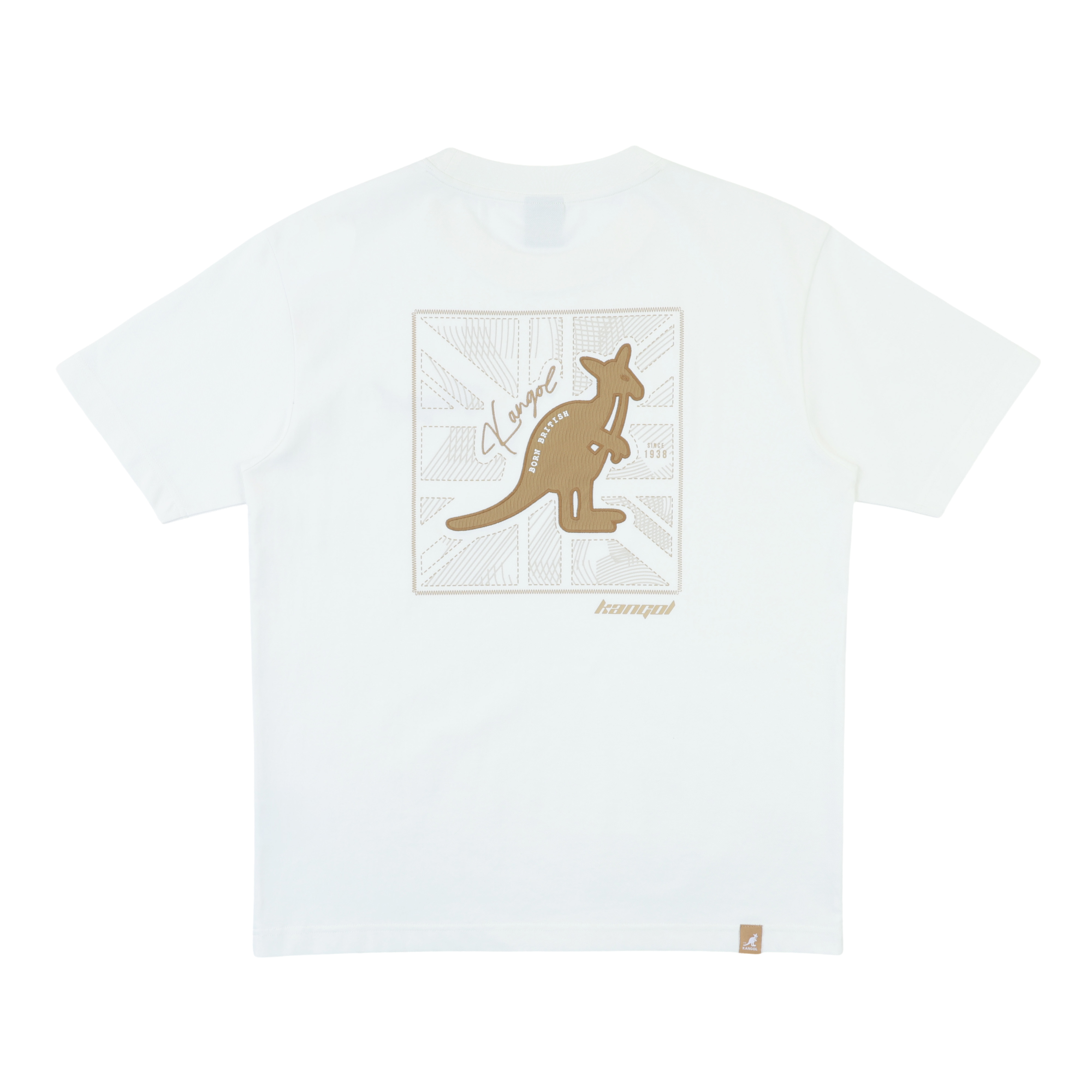 KANGOL 短T 白卡其 落肩 袋鼠 繡花T 短袖 上衣 中性 6625102300
