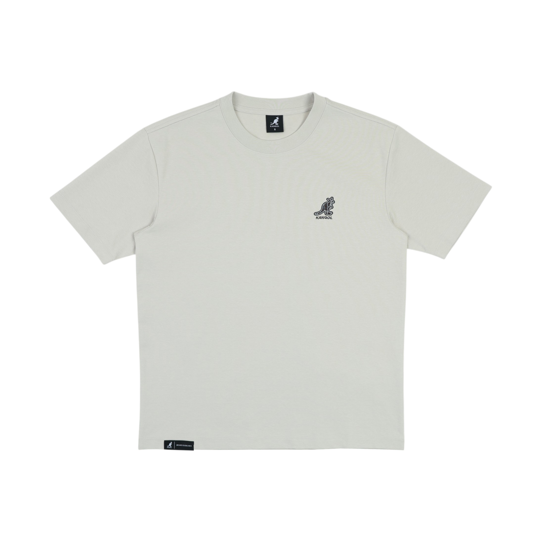 KANGOL 短T 白灰 落肩 袋鼠影子T 短袖 上衣 中性 6625100609