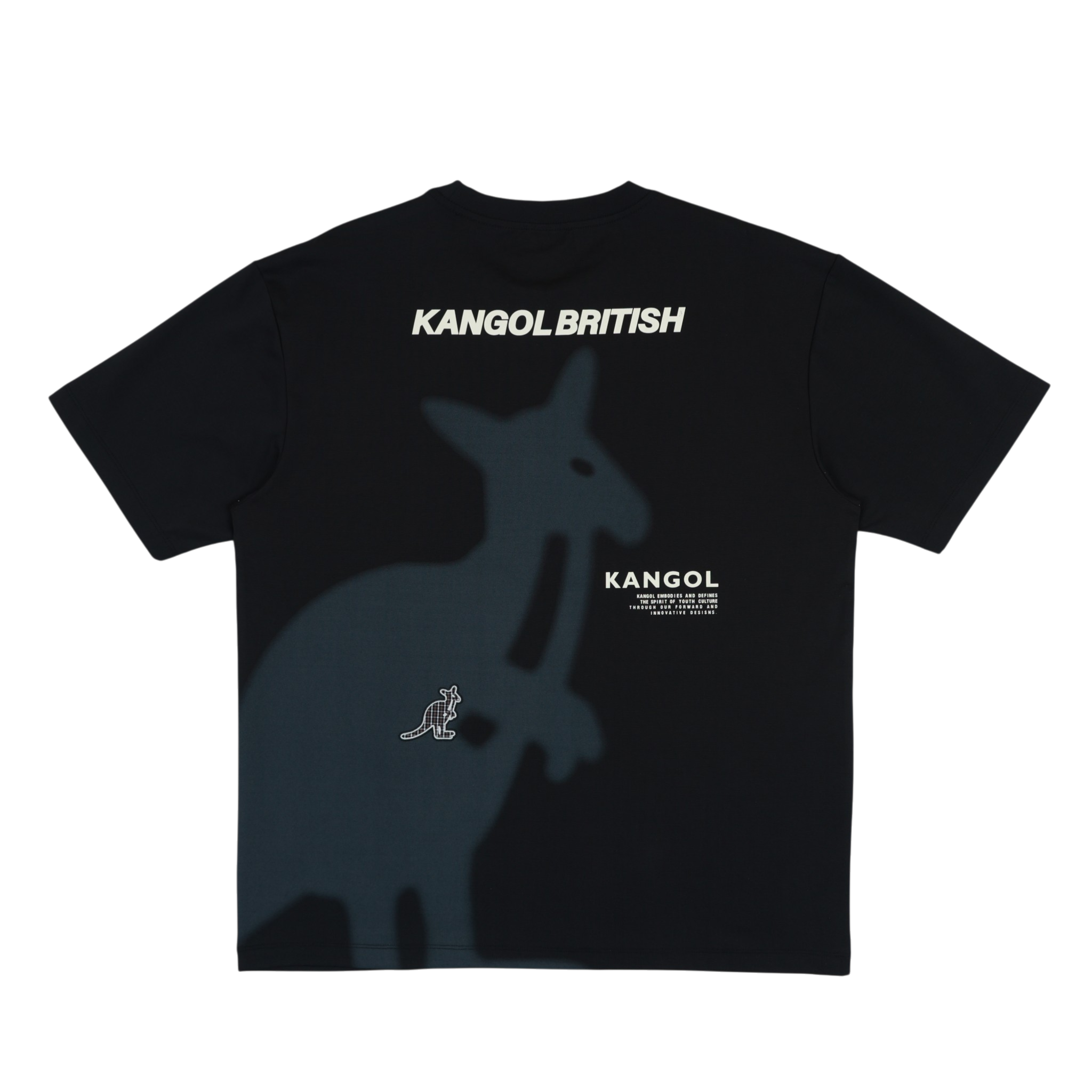 KANGOL 短T 黑色 落肩 袋鼠影子T 短袖 上衣 中性 6625100620