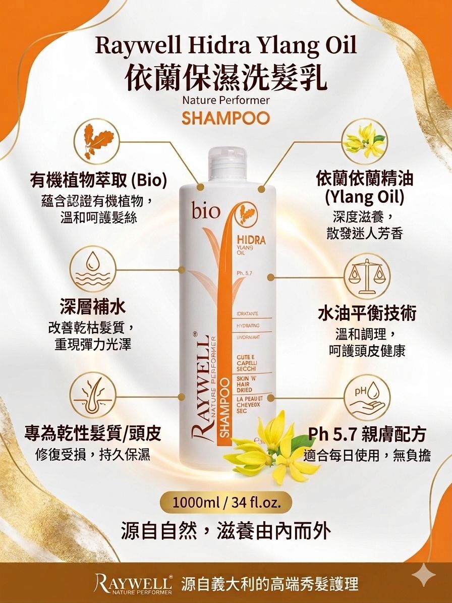 Raywell HIDRA FOR FRIZZY 乾髮保濕洗  - 250ml/1000ml