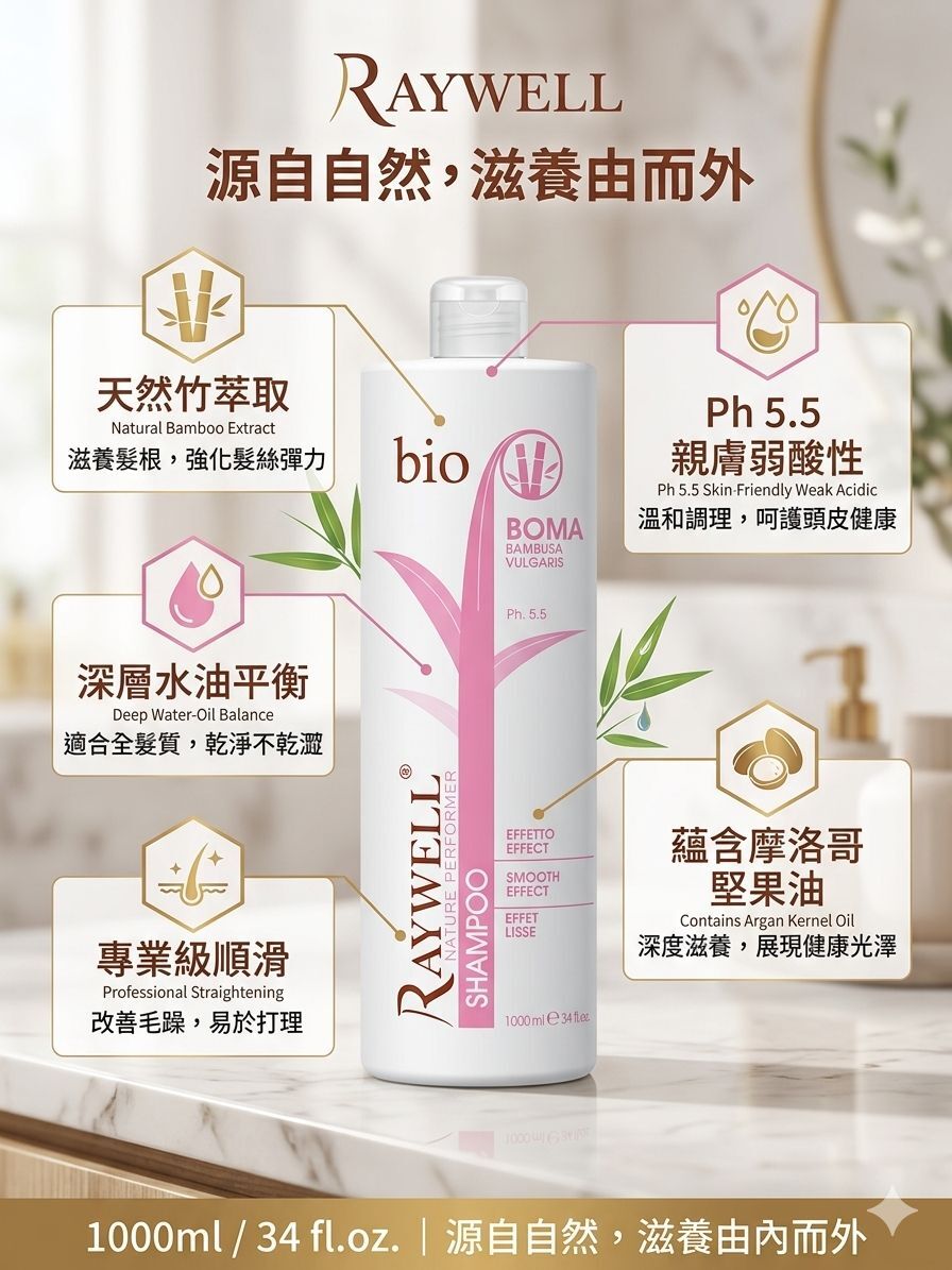 Raywell BOMA SMOOTH 柔順頭髮洗 - 250ml/1000ml