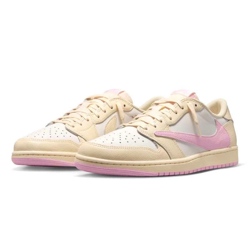 （連線代購商品）NIKE AIR JORDAN 1 X TRAVIS SCOTT 'SHY PINK' 粉紅 倒鉤 休閒鞋【IQ7604-100】AJ1TS 241231