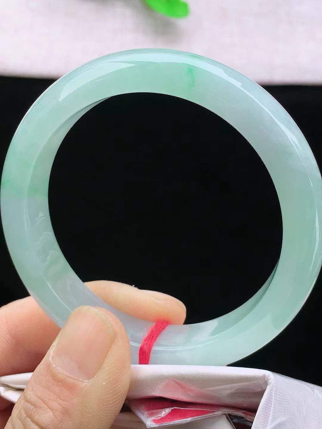 5195840 56mm冰飄綠正圈翡翠手鐲 (54-56)