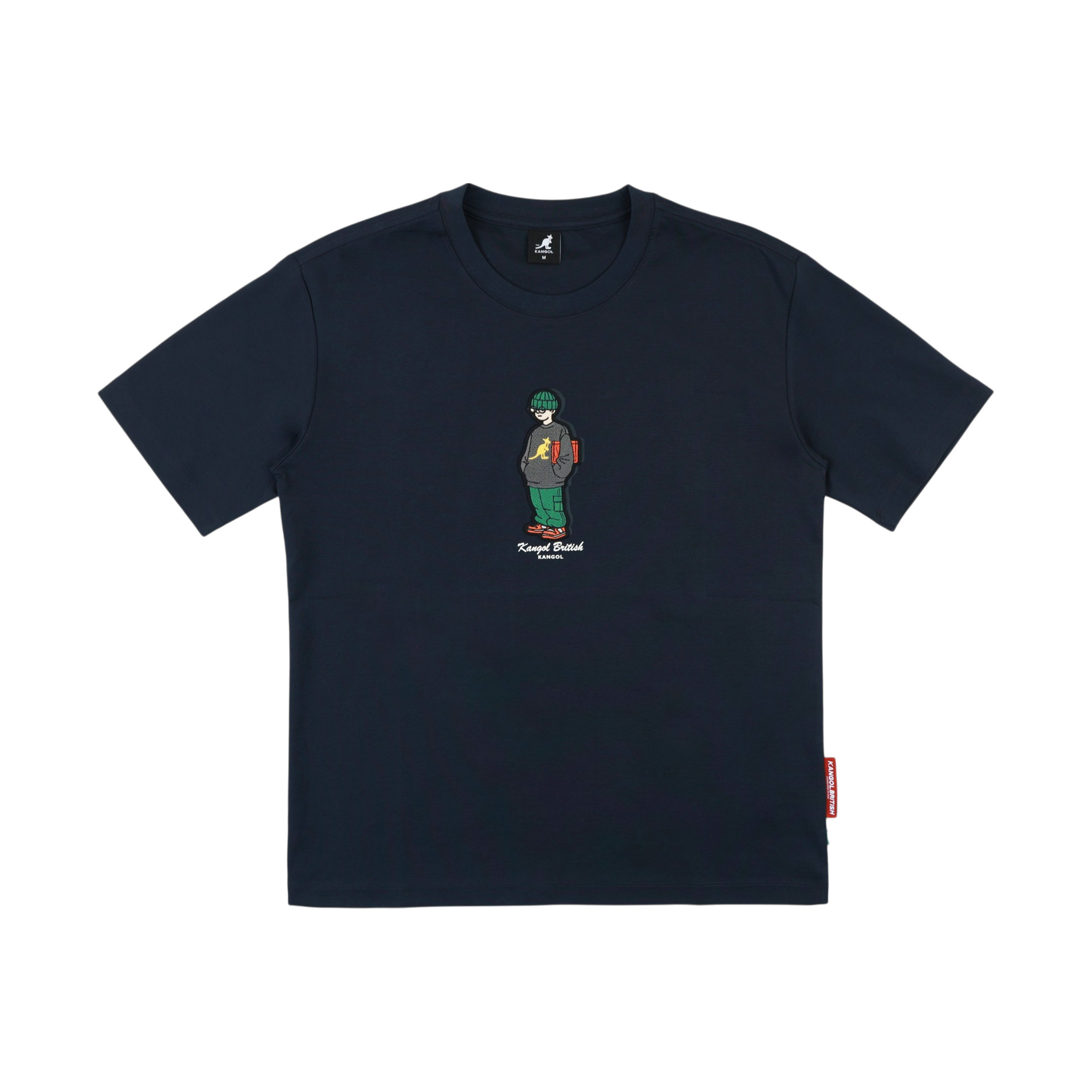 KANGOL 短T 深藍 落肩 趣味人物T 短袖 上衣 中性 6625100580