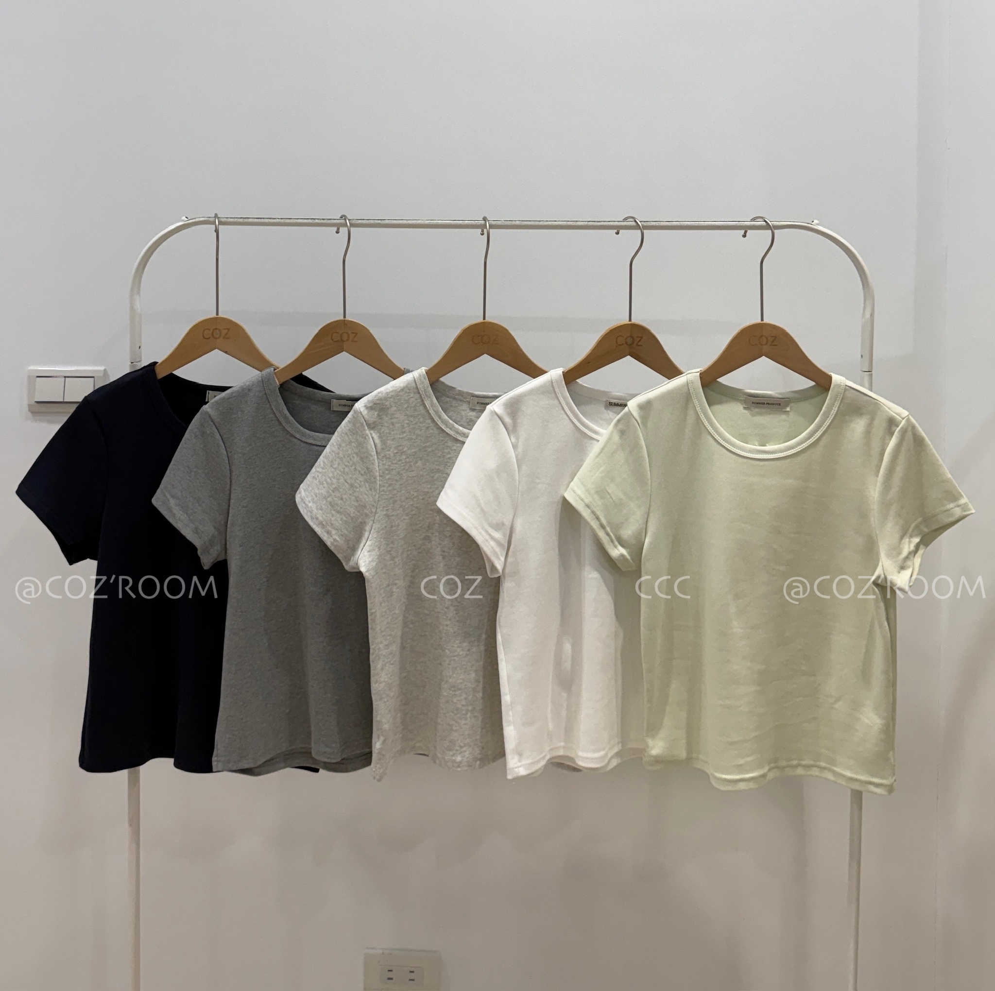 背後刺繡小英字微磨毛上衣Tee (5色) _1818