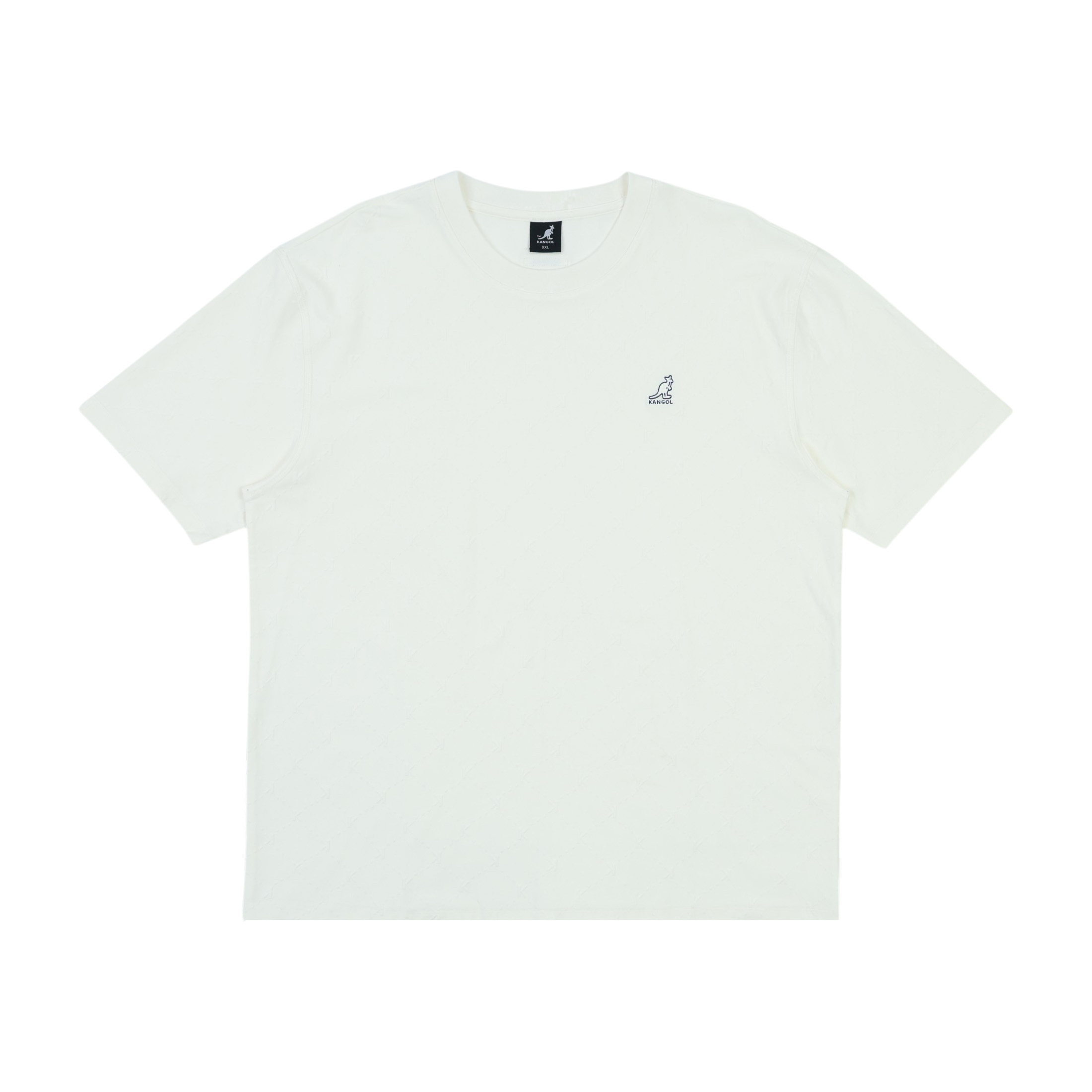 KANGOL 短T 米白 微落肩 緹花 短袖 上衣 中性 6625101701