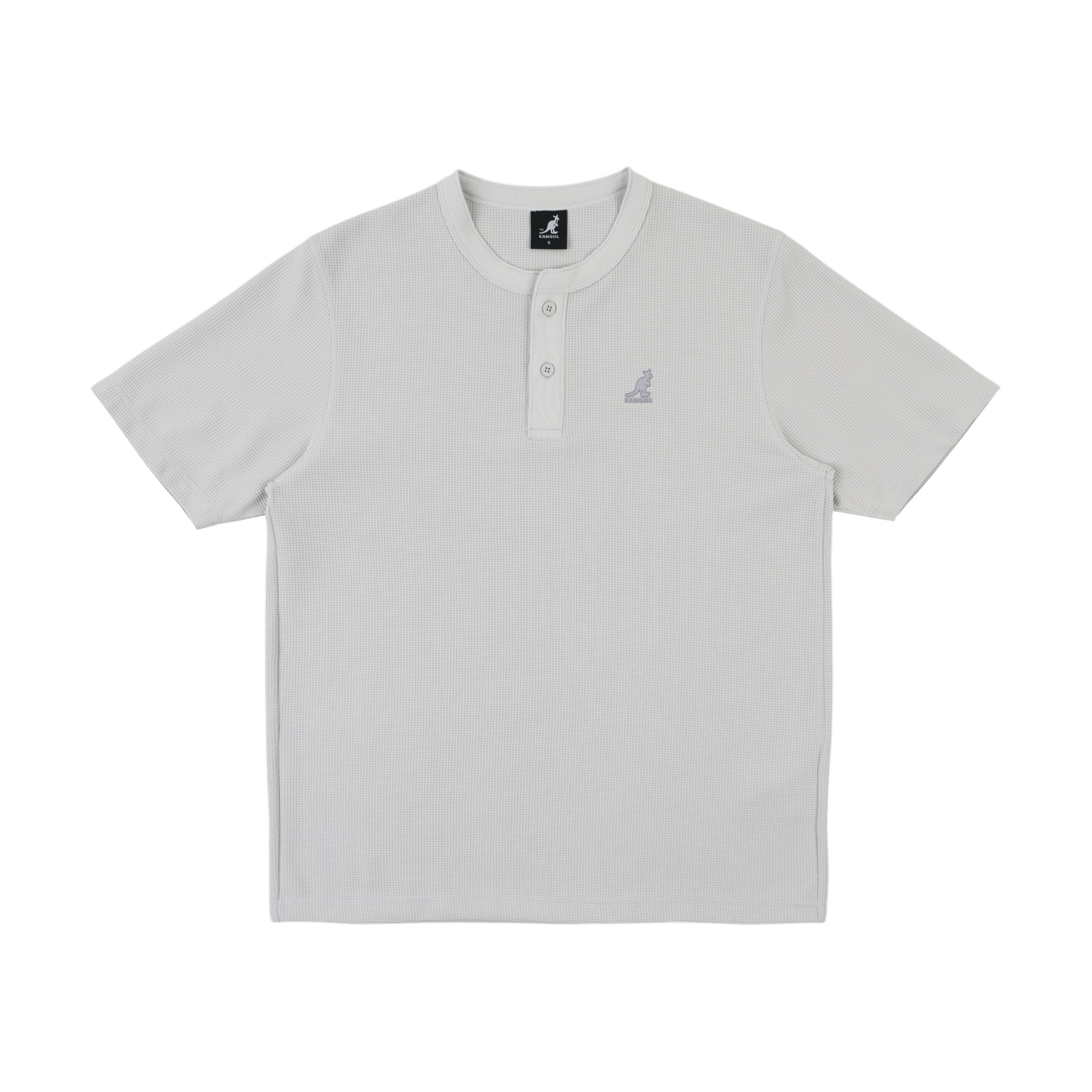 KANGOL 短T 白灰 開襟 華格夫 短袖 中性 6625100209