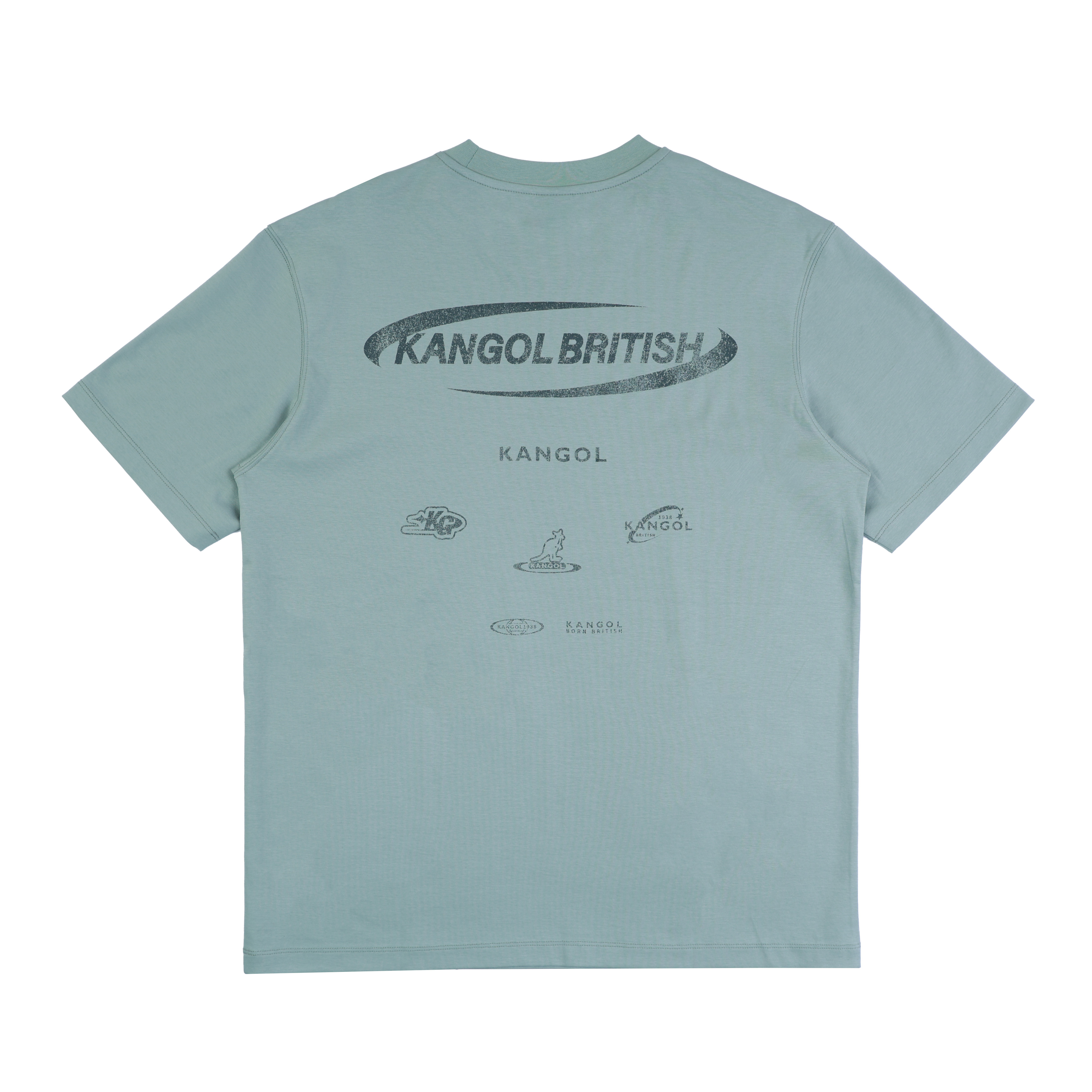 KANGOL 短T 淺綠 落肩 涼感 復古印花T 短袖 中性 6625101371