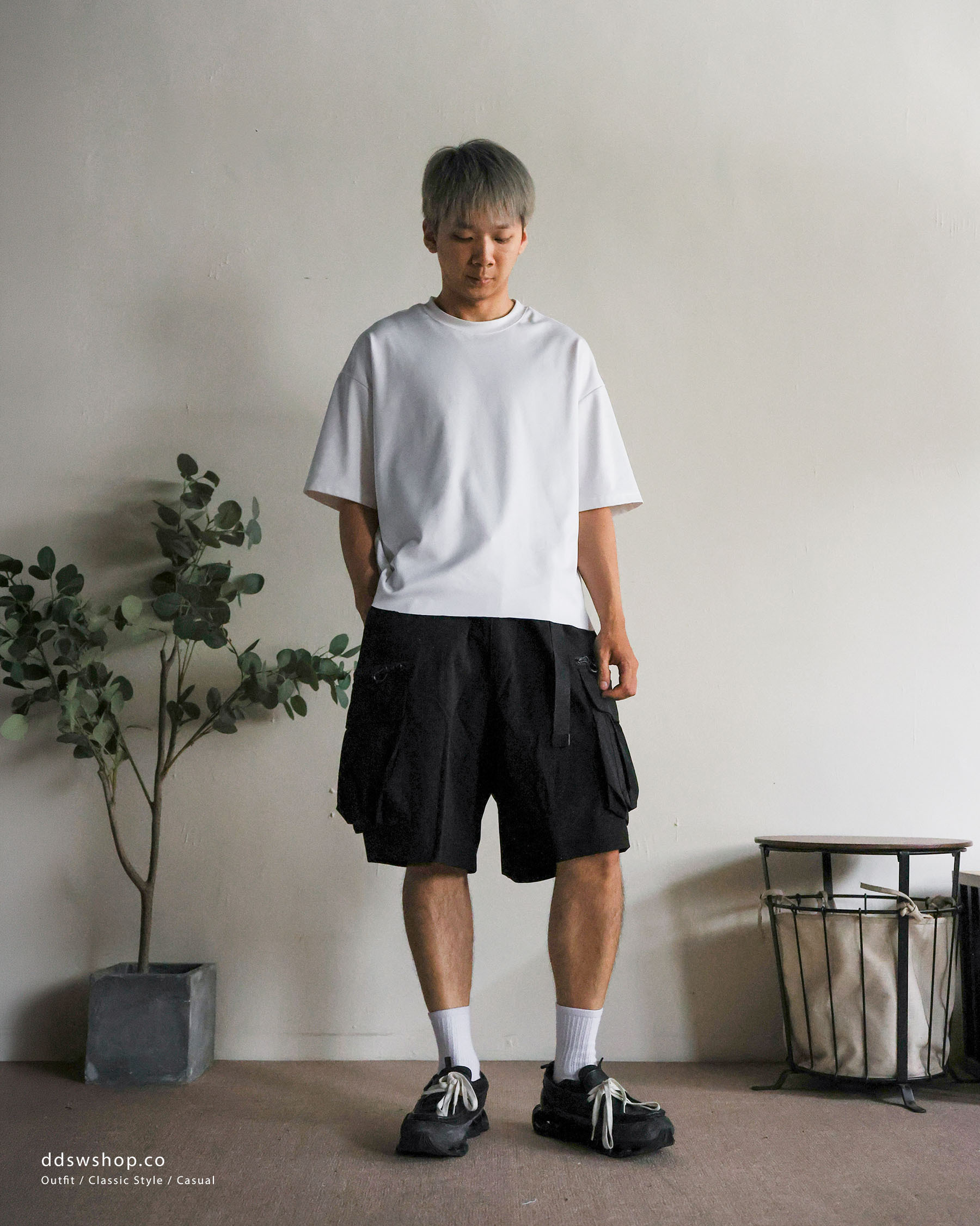 抽繩工裝短褲 Relax Drawstring Shorts SS-019