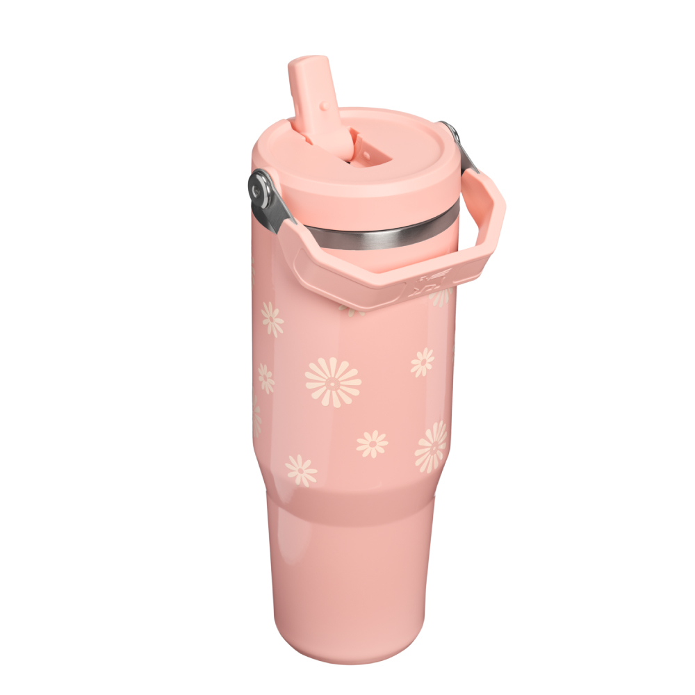 STANLEY 經典系列 IceFlow 手提吸管杯2.0 0.88L / 雪酪雛菊