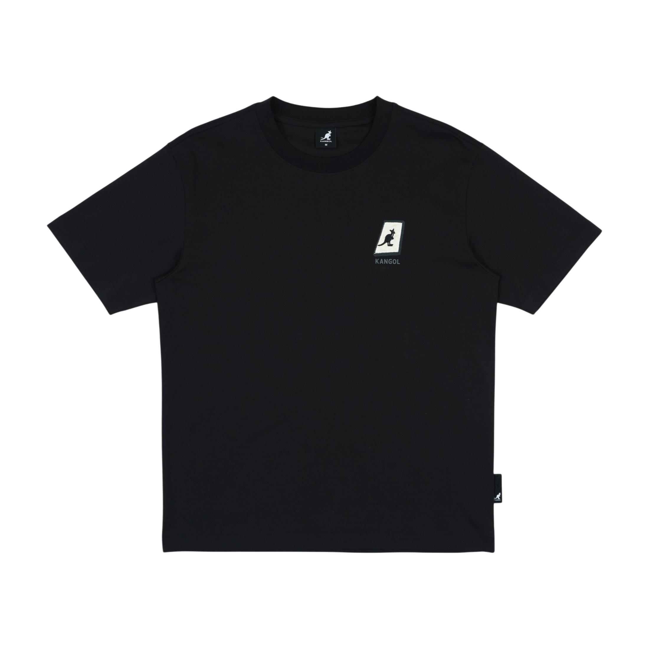 KANGOL 短T 黑色 微落肩 貼布 繡花T 短袖 中性 6625102020