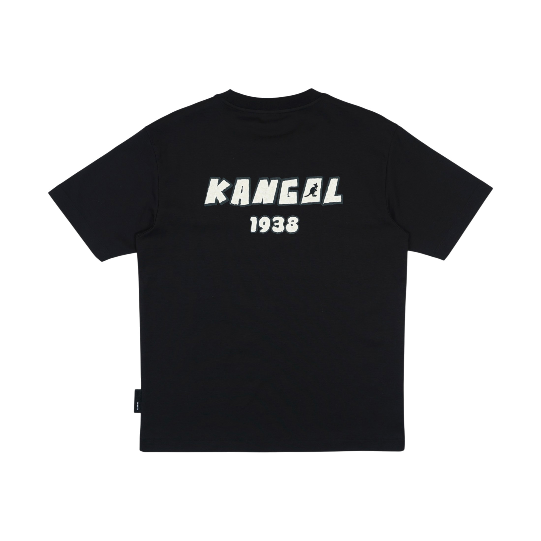 KANGOL 短T 黑色 微落肩 貼布 繡花T 短袖 中性 6625102020