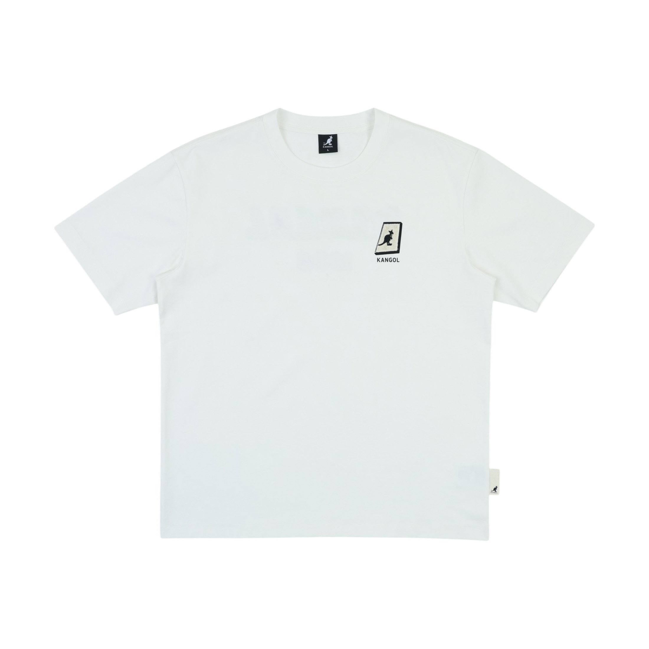 KANGOL 短T 白色 微落肩 貼布 繡花T 短袖 中性 6625102000
