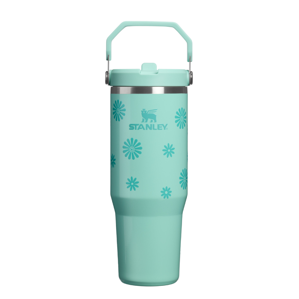 STANLEY 經典系列 IceFlow 手提吸管杯2.0 0.88L / 薄荷雛菊