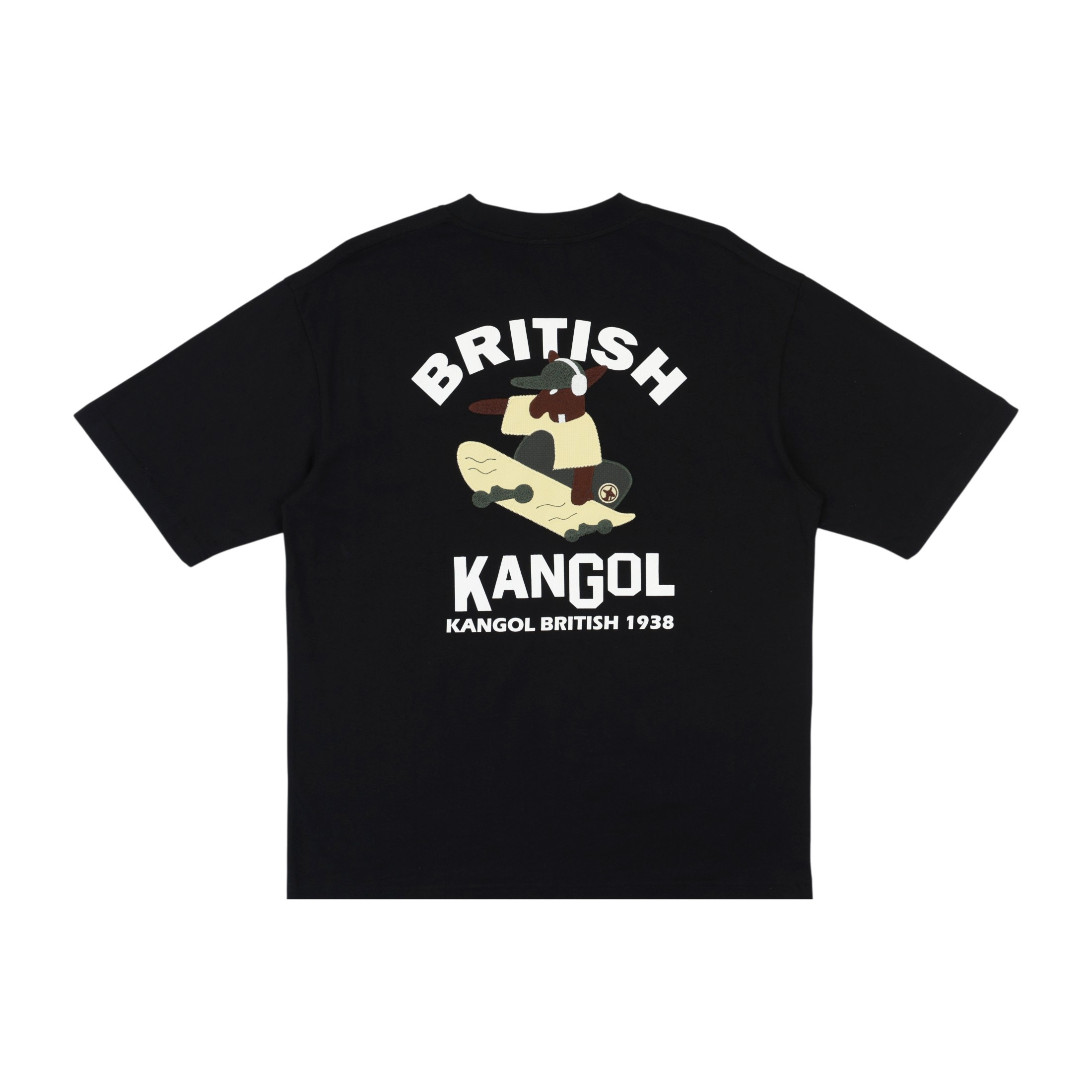 KANGOL 短T 黑色 落肩 袋鼠 滑板T 短袖 中性 6625100920