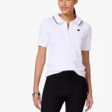[S] KATE SPADE WHITE RUFFLE LOGO POLO SHIRT, SKS1760 (SKS1760)