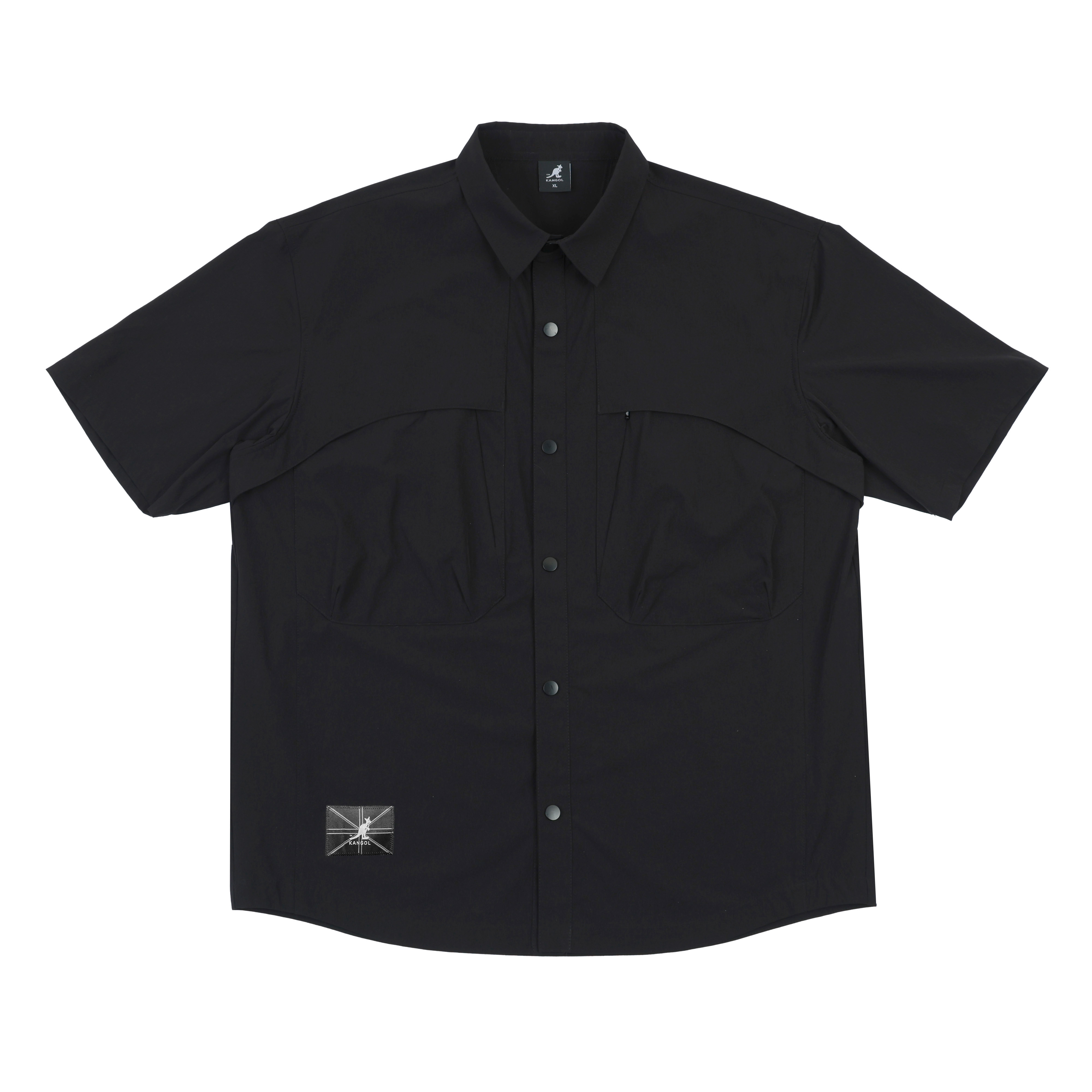 KANGOL 短袖 黑色 口袋 工裝襯衫 中性 6625147020