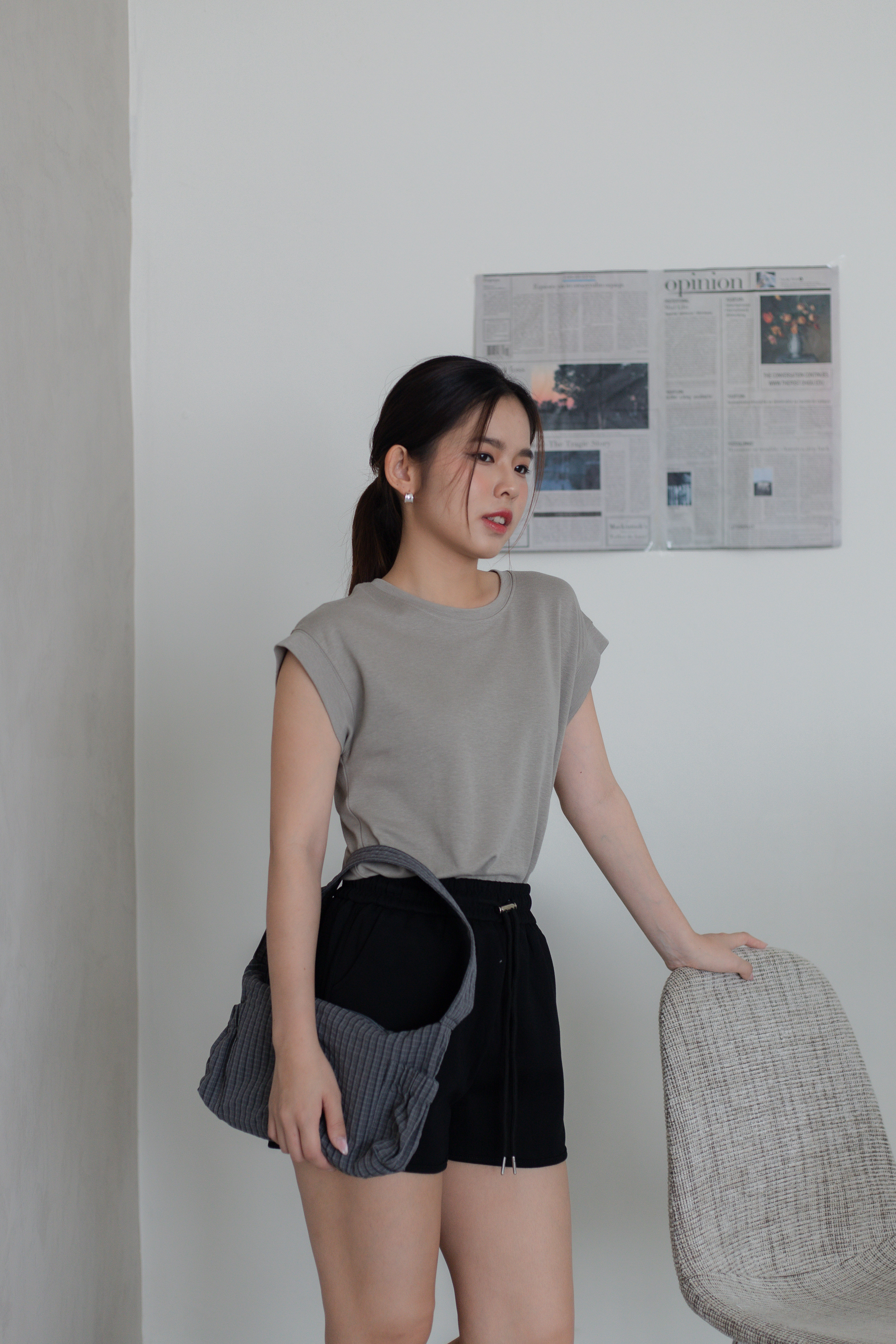 Romy Dropshoulder Tee Khaki- 2781KSKHA