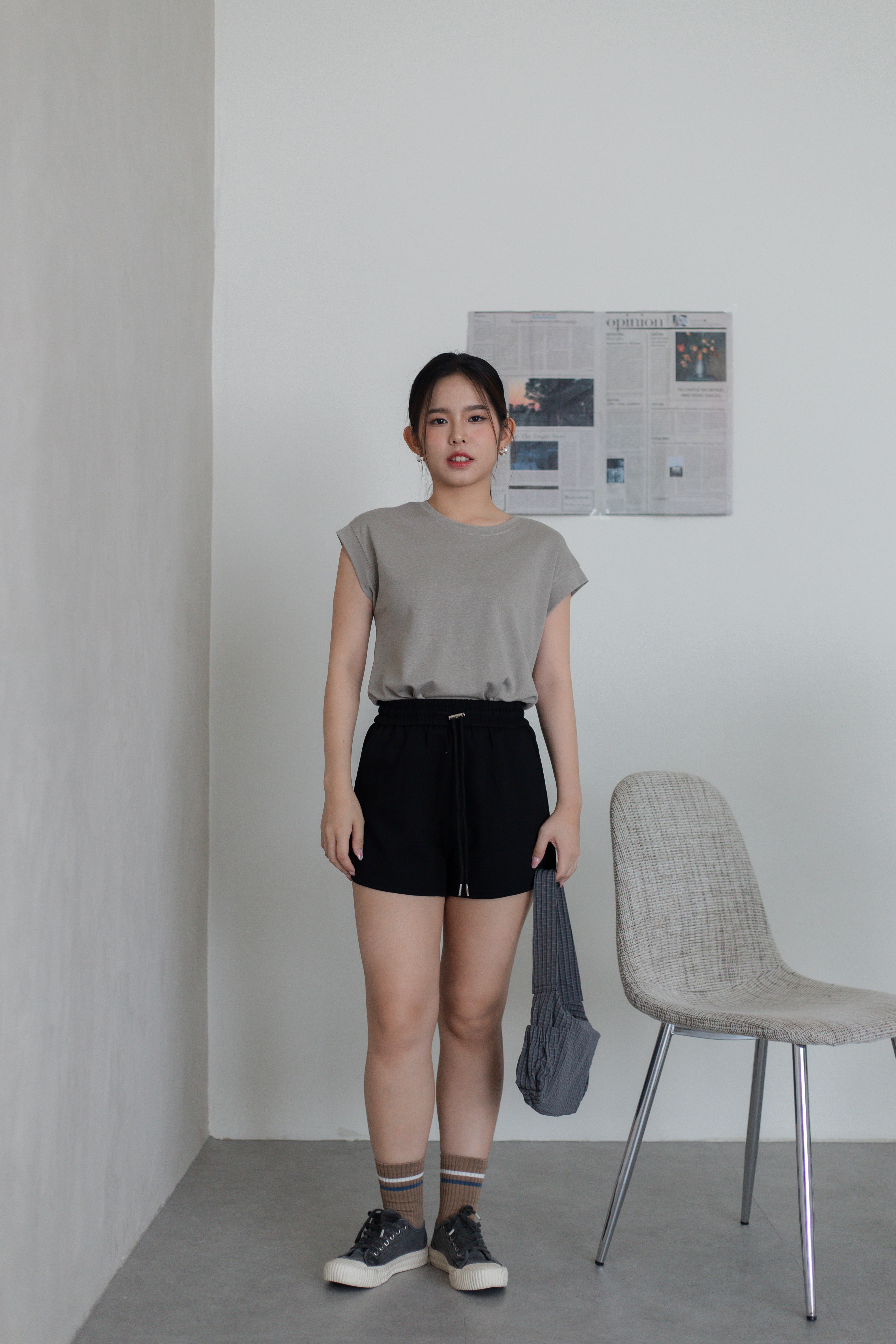 Romy Dropshoulder Tee Khaki- 2781KSKHA